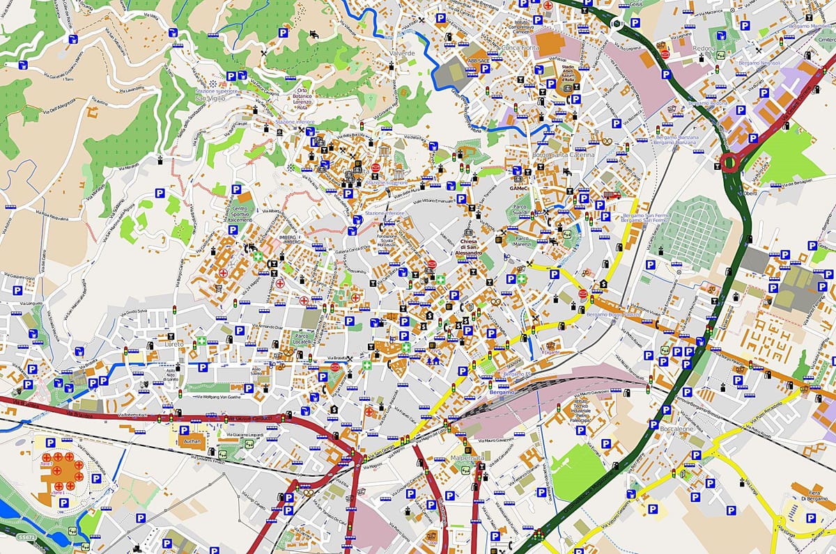 نقشه از میلان bergamo