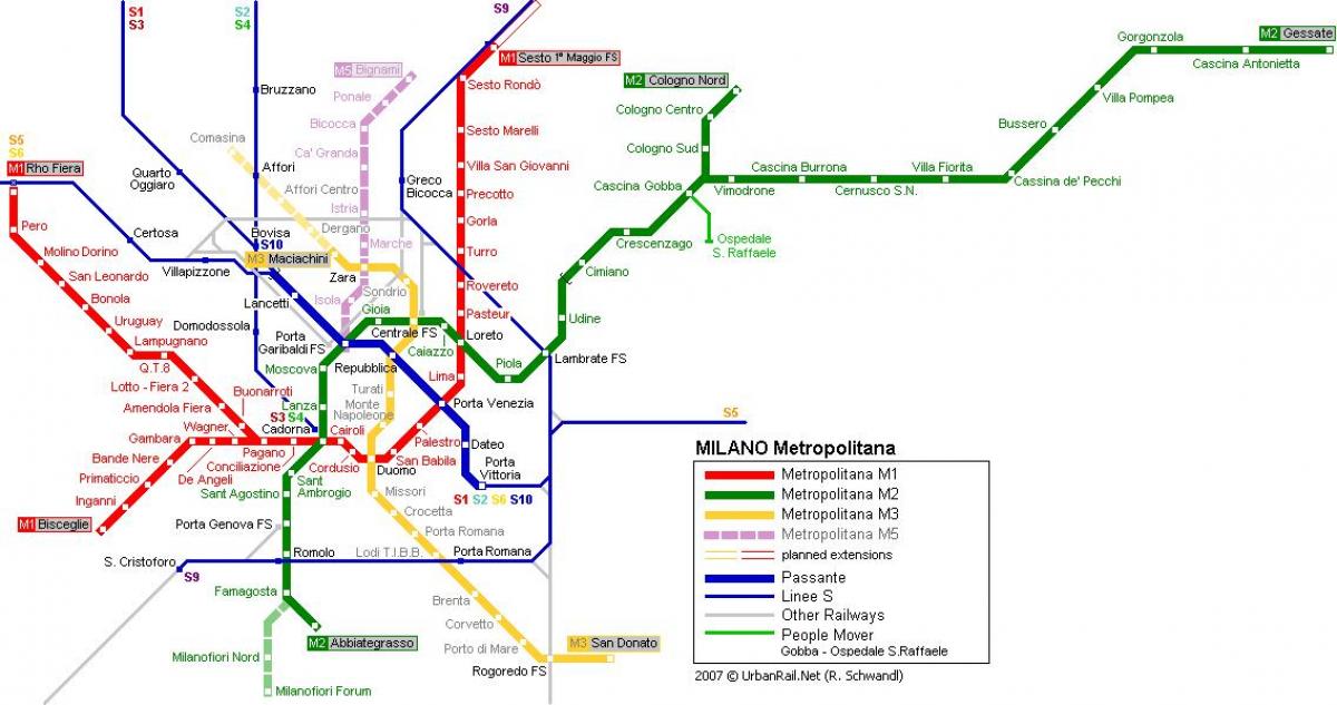 milan metro map 2016