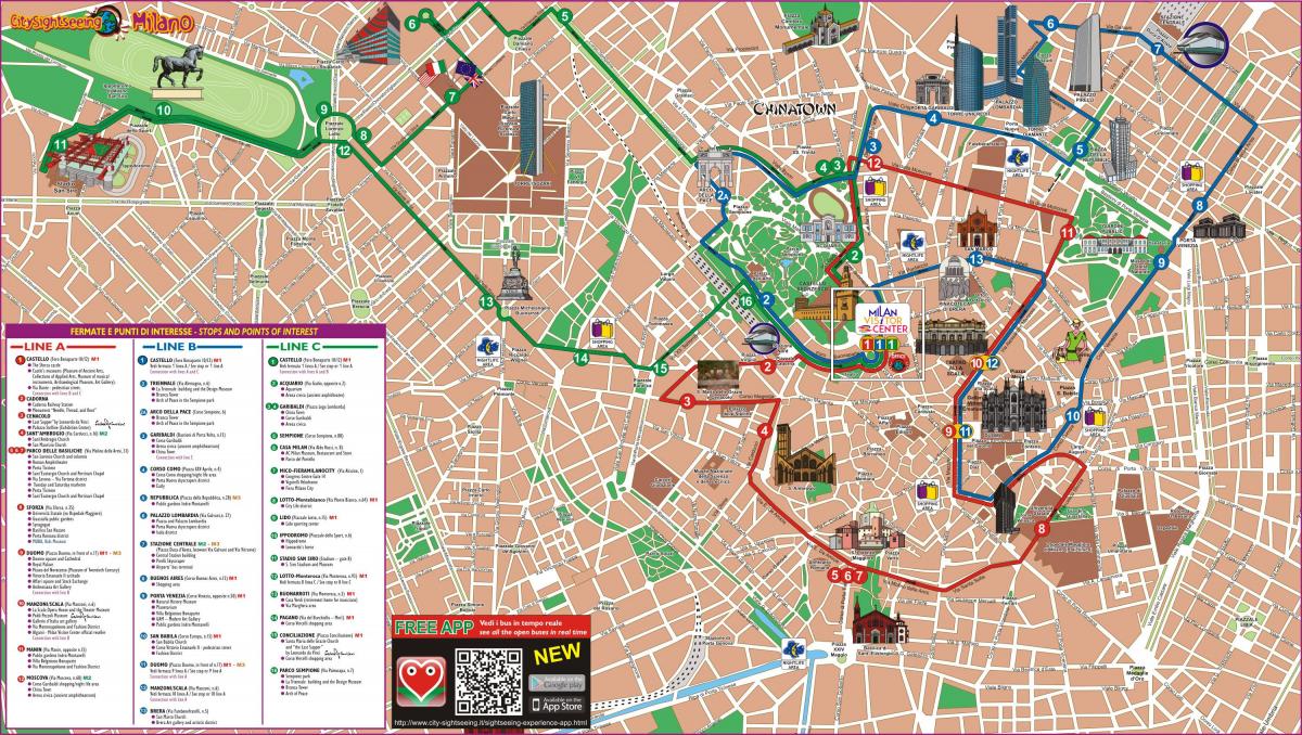 نقشه مسیر اتوبوس میلان