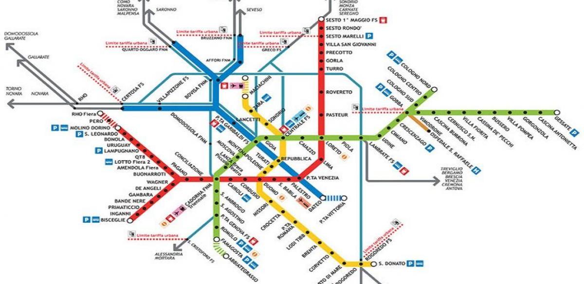 tube map میلان
