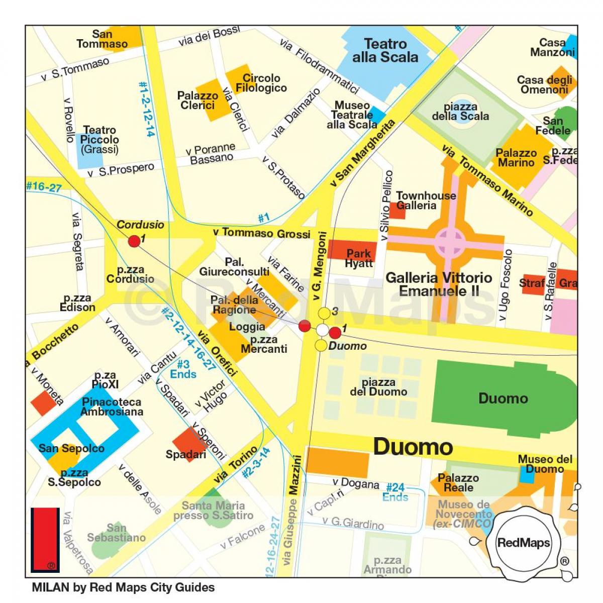 نقشه از میلان, خرید, خیابان