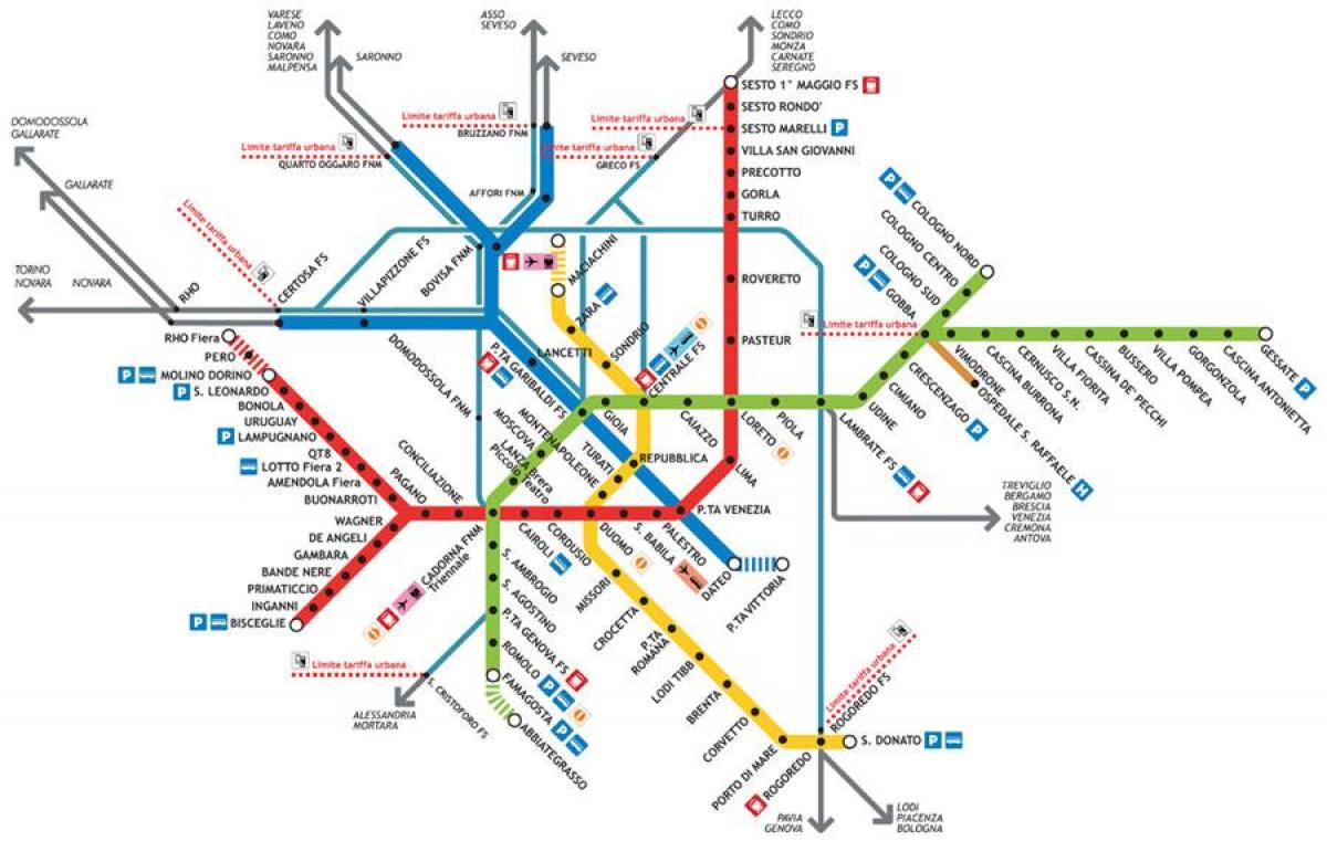 میلان tube map
