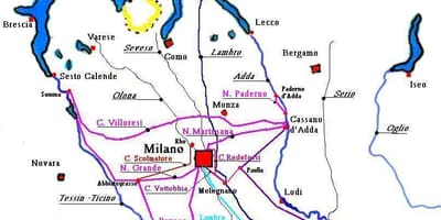 نقشه از میلان navigli منطقه