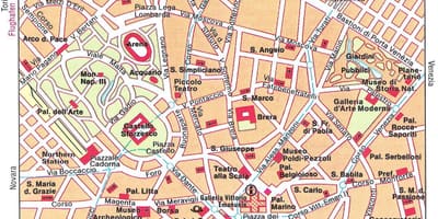میلان ایتالیا, نقشه توریستی