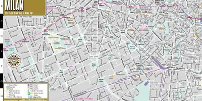 نقشه خیابان های مرکز شهر میلان