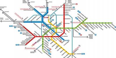 Tube map میلان