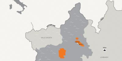 نقشه از میلان و شهرهای اطراف