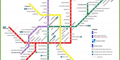 مترو میلان نقشه
